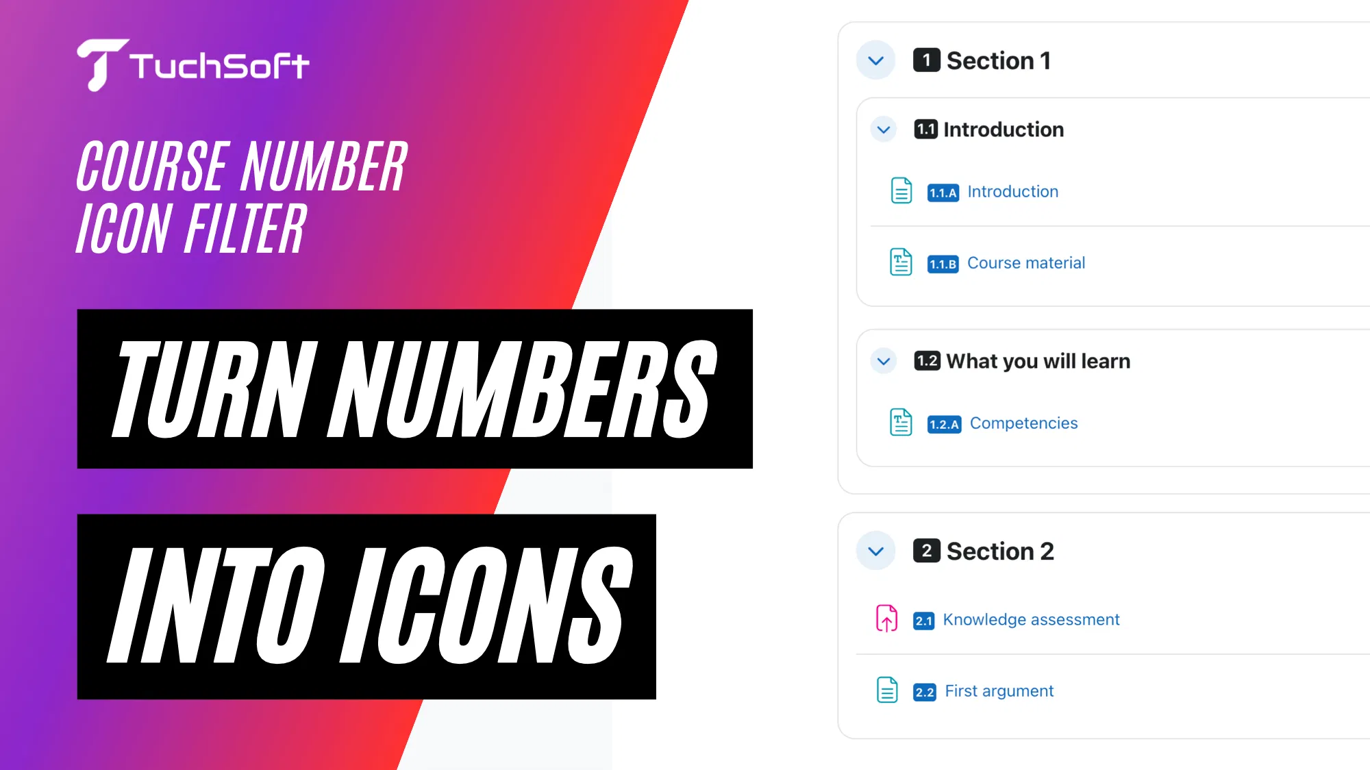 Tuchsoft Plugin Course number icon filter poster
